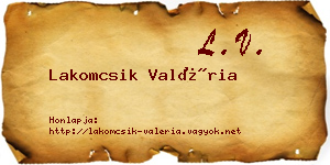 Lakomcsik Valéria névjegykártya